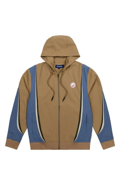 Paterson Tiebreaker Colourblock Hooded Tennis Jacket In Khaki