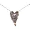 Patience Brewster Women's Love Letter Heart Necklace In Silver In Brown