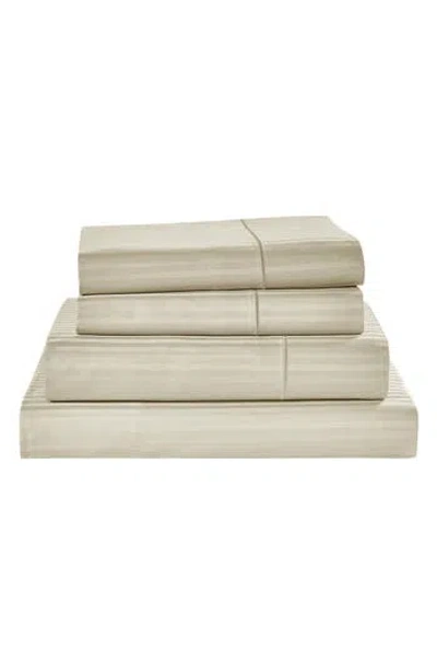 Patina Vie Maison 500 Thread Count Damask Stripe Sheet Set In Brown