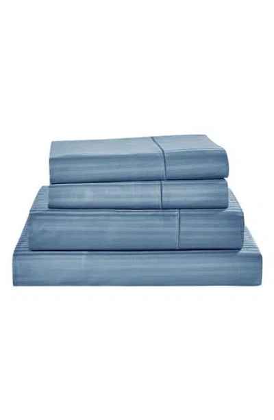 Patina Vie Maison 500 Thread Count Damask Stripe Sheet Set In Blue
