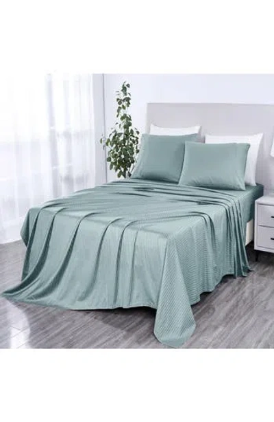 Patina Vie Maison 500 Thread Count Damask Stripe Sheet Set In Blue