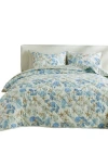 Patina Vie Maison Coastal Print Quilt Set In Blue Coral