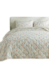 Patina Vie Maison Coastal Print Quilt Set In Peach Shells