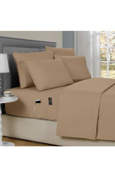 Patina Vie Maison Ki 6-pc Smart Sheet Sets W/ Si In Brown