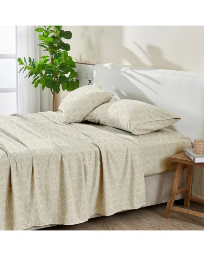 Patina Vie Maison Leiea Pre Washed Printed Sheet Set In Neutral