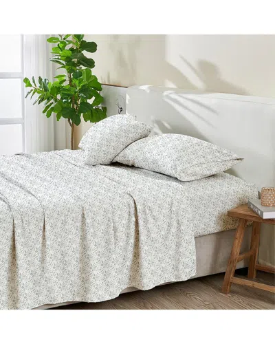 Patina Vie Maison Leiea Pre Washed Printed Sheet Set In White