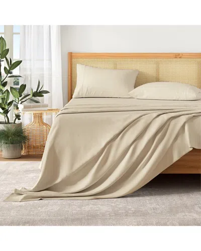 Patina Vie Maison Pre-washed Ultra-soft Solid Bed Sheet Set In Brown