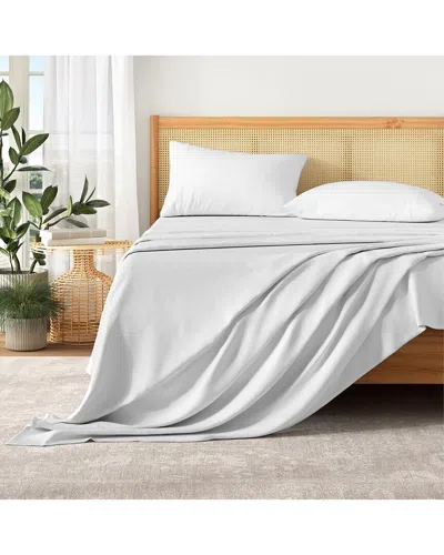 Patina Vie Maison Pre-washed Ultra-soft Solid Bed Sheet Set In White