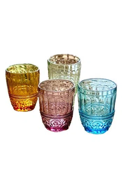 Patina Vie Maison Set Of 4 Multicolor Stemless Glasses