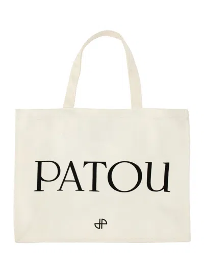 Patou 100% Cotton Tote Bag In Ivory