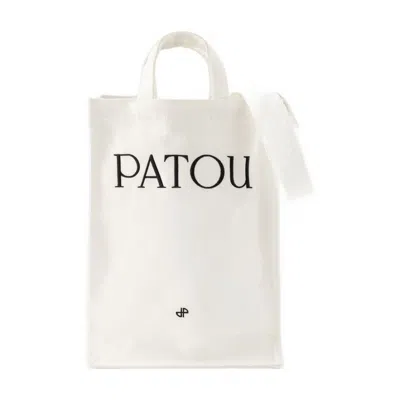 Patou Vertical Shopper Bag  Cotton White