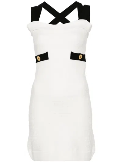 Patou Crossed Straps Mini Dress In White