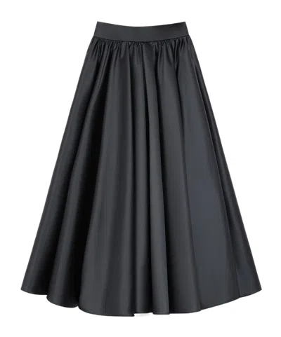 Patou A-line Calf-length Skirt In Black