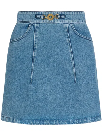 Patou Kurzer A-linien-rock Aus Denim In Blau