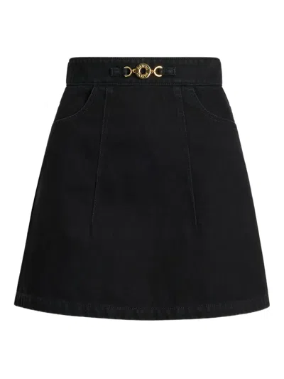 Patou A-line Mini Skirt In Organic Cotton Denim In Blue