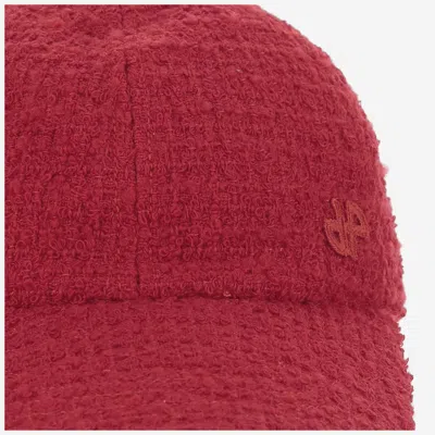 Patou Ac1110223 Tweed Wool Baseball Cap In Red