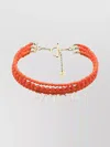Patou Adjustable Beaded Glass Necklace In Red