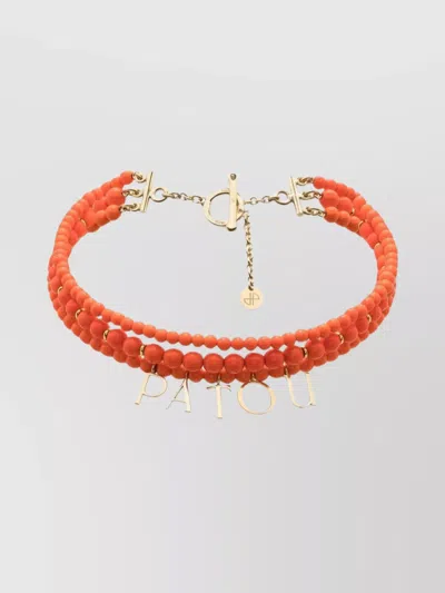 Patou Pop Peals Logo-charm Necklace In Red
