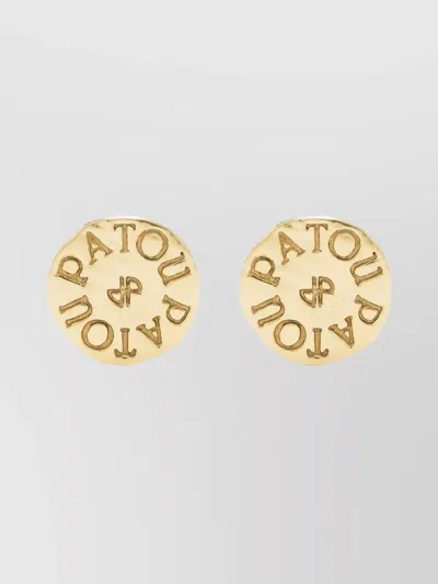 Patou Ancient Coins Circular Stud Earrings In Yellow