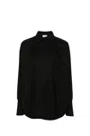 Patou Batwing-sleeve Poplin Shirt In Black