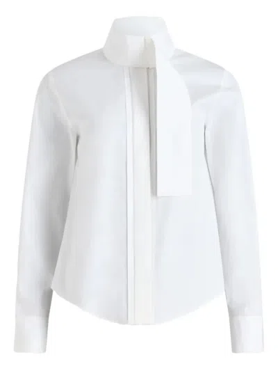 Patou Ascot Collar Blouse In White