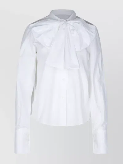 Patou Ascot White Cotton Blouse