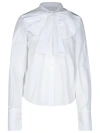 Patou Ascot White Cotton Blouse In Bianco
