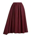 Patou Asymmetric Faille Midi Skirt In Burgundy