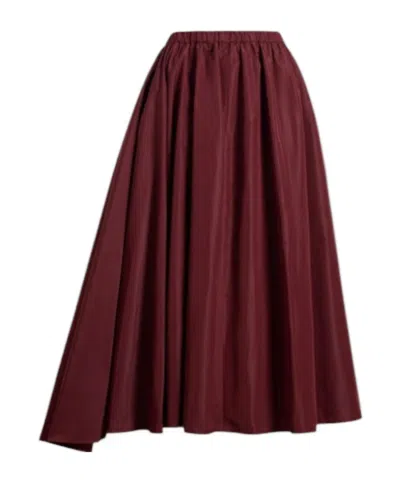 PATOU ASYMMETRIC FAILLE MIDI SKIRT