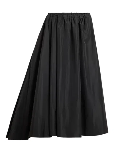 Patou Asymmetric Midi Skirt In Black