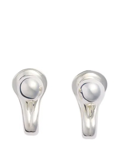 Patou Asymmetric Stud Earrings In Silver