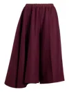 Patou Asymmetric Wool Shorts In Burgundy
