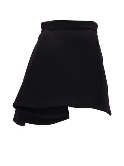 Patou Asymmetrical Mini Skirt In Black