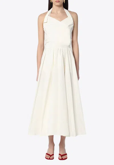Patou Back Bow Halterneck Midi Dress