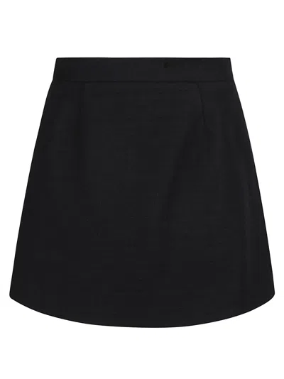 Patou Back Zip Skirt In Black