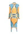 Patou Bold Print Cut-out Midi Dress In Yellow