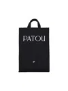Patou Rectangular Tote Bag With Shoulder Strap And Top Handles In Black