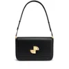 Patou Black Leather Le Classic Lock Shoulder Bag In Black