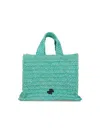 Patou Small Jp Raffia Tote Bag In Green