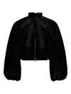Patou Balloon-sleeve Velvet Jacket In Black