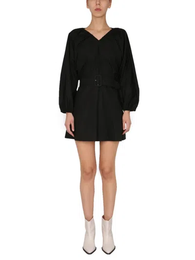 Patou Balloon Sleeves Dress In Black