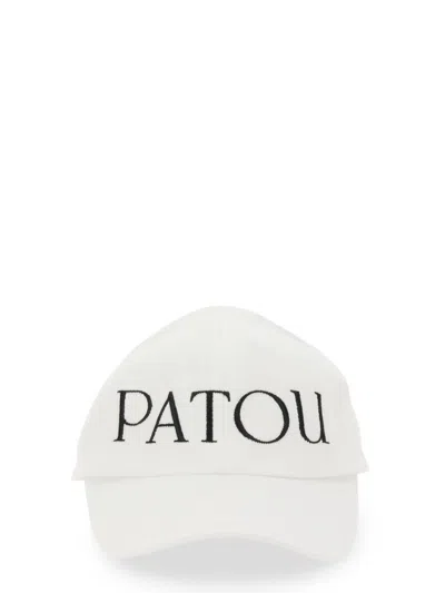 Patou Baseball Hat With Logo In Ecru