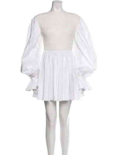 Pre-owned Patou Bateau Neckline Mini Dress In White