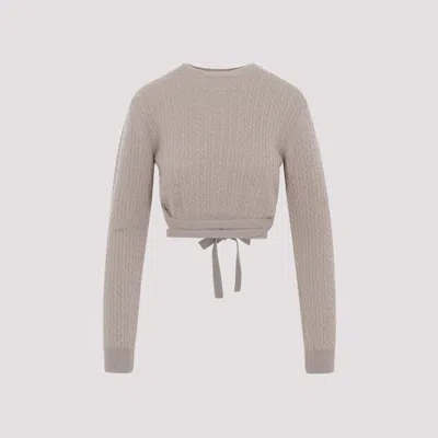 PATOU BEIGE CURVE LINK CROPPED SWEATERS