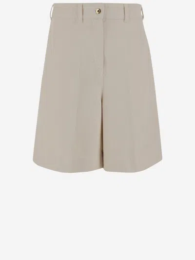 Patou Beige Denim Bermuda Shorts In Gray