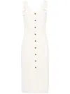 Patou Denim Dress With Square Neck And Adjustable Straps In Beige