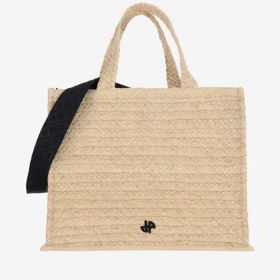 PATOU BEIGE JP RAFFIA TOTE BAG