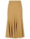Patou Beige Wool Blend Skirt In Brown