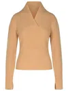 Patou Beige Wool Blend Turtleneck Sweater In Beige