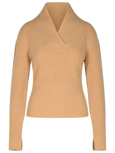 PATOU PATOU BEIGE WOOL BLEND TURTLENECK SWEATER